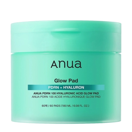 Anua - PDRN 100 Hyaluronic Acid Glow Pad - Nawilżająco-Rozświetlające Płatki do Twarzy - 180ml/60szt