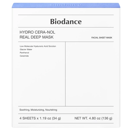 Biodance - Hydro Cera-nol Real Deep Mask Set - Zestaw Nawilżających Masek Kolagenowych do Twarzy - 4szt/34g