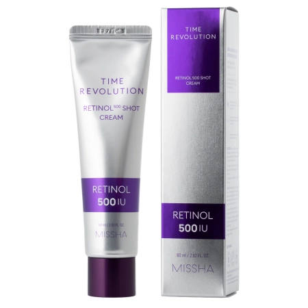 Missha - Time Revolution Retinol 500 Shot Cream - Ujędrniający Krem do Twarzy z Retinolem - 60ml