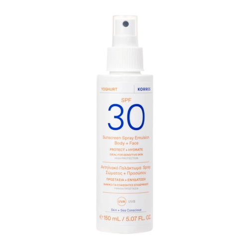Korres - Sunscreen Spray Emulsion Body + Face SPF30 - Filtr w Sprayu do Twarzy i Ciała - 150ml