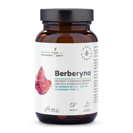 Aura Herbals - Berberyna 490 mg HCL Berberis Aristata - Kapsułki - 60szt