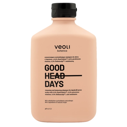 Veoli Botanica - GOOD HEAD DAYS - Oczyszczająco-Normalizujący Szampon do Skóry z Łupieżem z 0,5% SymCalmin, 0,5% Piroktonem Olaminy , 0,3% Defenscalp i Melatoniną - 300ml