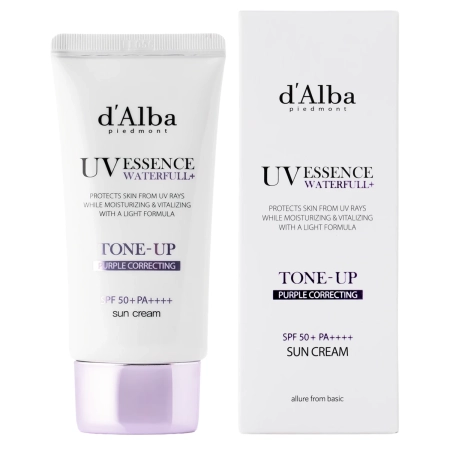 d'Alba - Waterfull Tone-Up Sun Cream SPF50+ PA++++ - Purple - Tonujący Krem do Twarzy z Filtrem - 50ml