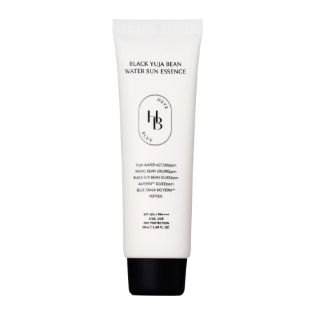 HEVEBLUE - Black Yuja Bean Water Sun Essence SPF 50+ PA++++ - Nawilżający Krem do Twarzy z Filtrem - 50ml