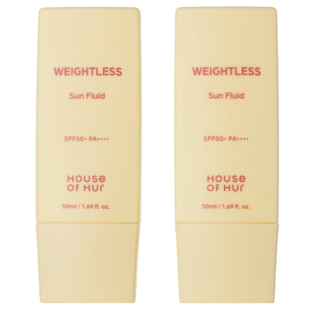 House of Hur - Weightless Sun Fluid Duo Set SPF 50+ PA++++ - Lekki Fluid Przeciwsłoneczny do Twarzy - Zestaw 2×50ml