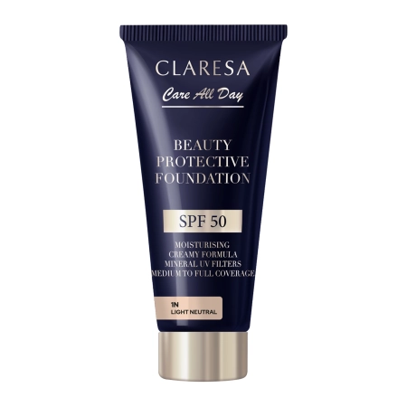 Claresa - Beauty Protective Foundation SPF 50 - Nawilżający Podkład z Filtrem SPF 50 - 1N Light Neutral - 30ml