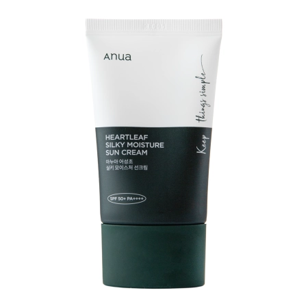 Anua - Heartleaf Silky Moisture Sun Cream SPF50+/PA++++ - Nawilżający Krem do Twarzy z Filtrem - 50ml