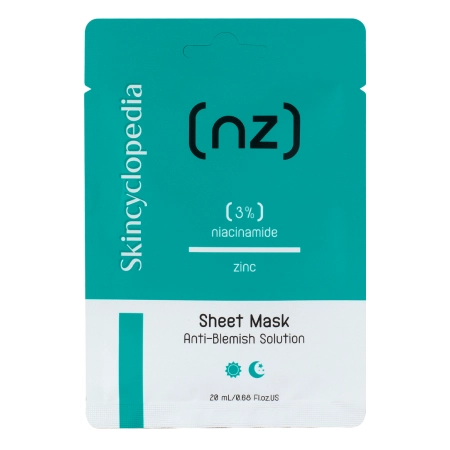 Skincyclopedia - Sheet Mask Niacinamide 3% Zinc - Maska w Płachcie Przeciwdziałająca Niedoskonałościom -1szt/20ml