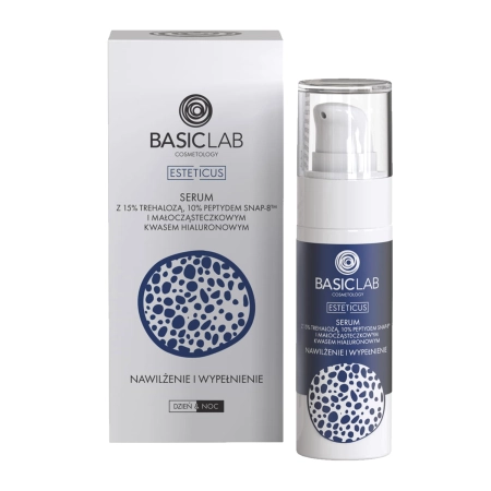 BasicLab - Esteticus - Nawilżenie i Wypełnienie - Serum z 15% Trehalozą, 10% Peptydem i Kwasem Hialuronowym - 30ml