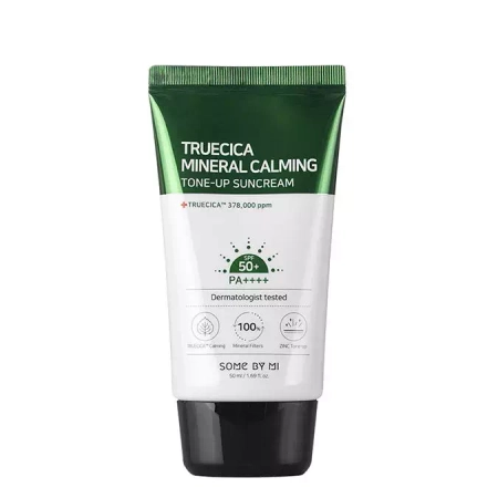 Some By Mi - Truecica Mineral Calming Tone-Up Suncream SPF50+/PA++++ - Krem Ochronny z Filtrami Mieszanymi - 50ml