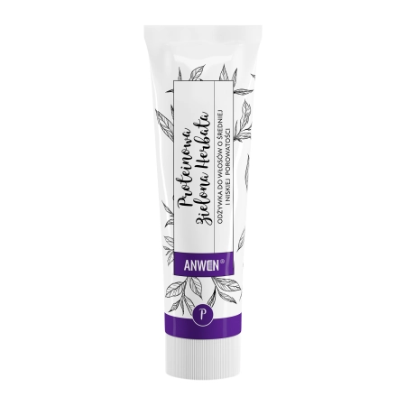 Anwen - Proteinowa Zielona Herbata - Wegańska Odżywka do Włosów o Średniej Porowatości - Aluminiowa Tubka - 100ml