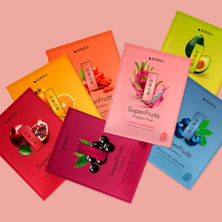 KORIKA - Superfruits Anti-aging Sheet Mask Goji Berry - Przeciwzmarszczkowa Maska do Twarzy w Płachcie - 1szt/25g