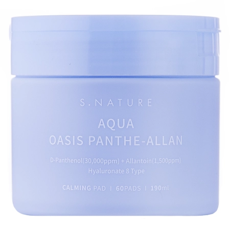 S.Nature - Aqua Oasis Panthe-Allan Calming Pad - Kojące Płatki do Twarzy - 60szt/190ml