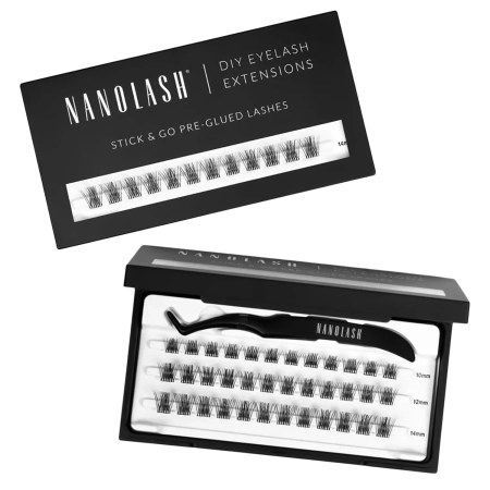 Nanolash - Stick & Go Pre-Glued Lashes - Kępki Rzęs z Klejem - Harmony Short - 1 opak.
