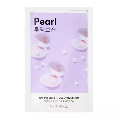 Missha - Airy Fit Sheet Mask - Pearl - Rozjaśniająca Maska w Płachcie - 19g OUTLET