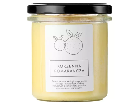 Hagi - Naturalna, Wegańska Świeca Sojowa - Korzenna Pomarańcza - 230g 