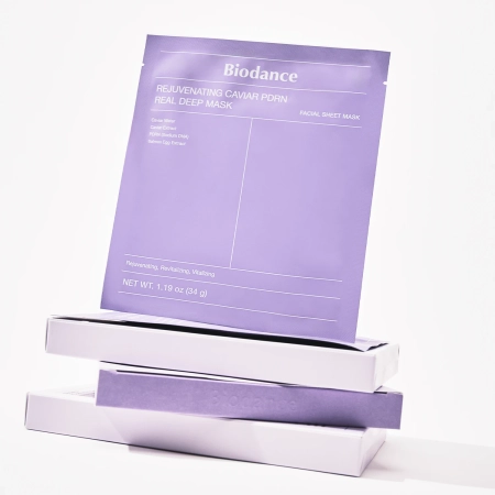 Biodance - Rejuvenating Caviar PDRN Real Deep Mask - Zestaw Kolagenowych Maseczek do Twarzy z PDRN - 4szt/34g