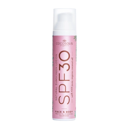 Cocosolis - Natural Sunscreen Lotion SPF 30 - Balsam do Twarzy i Ciała z Filtrem - 100g