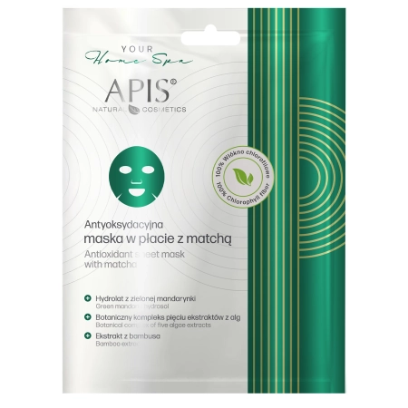 Apis - Antyoksydacyjna Maseczka w Płachcie z Matchą - 20g