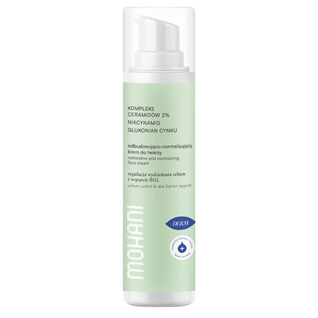 Mohani - Odbudowująco-Normalizujący Krem do Twarzy - Kompleks Ceramidów 2% - Niacynamid i Glukonian Cynku - 50ml