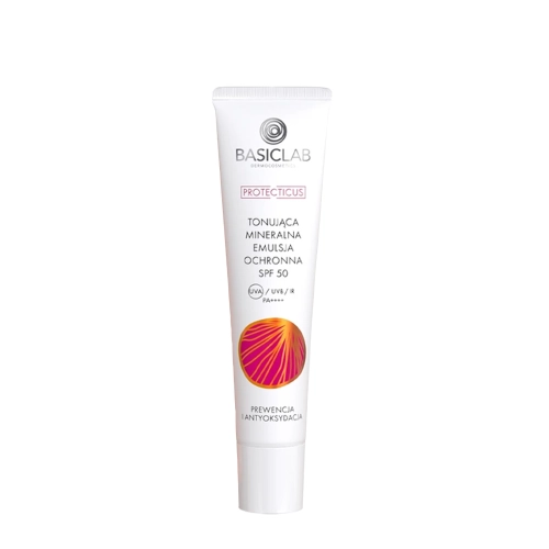 BasicLab - Tonująca Mineralna Emulsja Ochronna SPF50 PA ++++ - 40ml