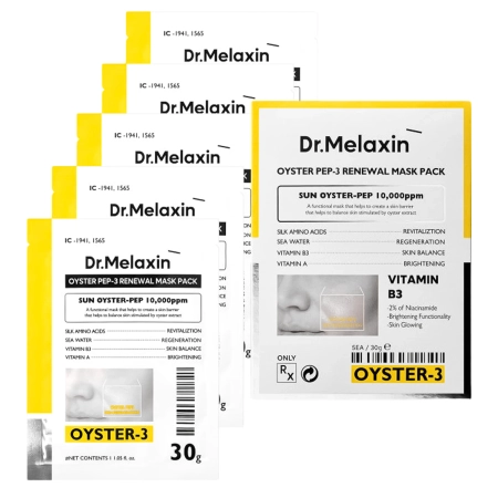 Dr.Melaxin - Oyster Peptide Mask - Odmładzająca Maseczka Peptydowe w Płachcie - 5x30g