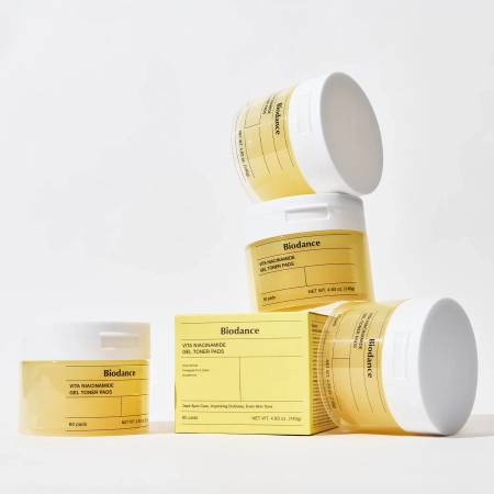 Biodance - Vita Niacinamide Gel Toner Pads - Rozświetlające Płatki do Twarzy - 60szt