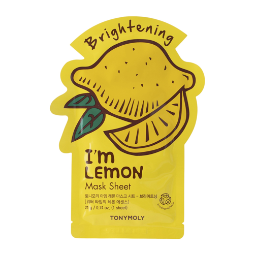 TonyMoly - I'm Real Lemon Mask Sheet Brightening - Rozświetlająca Maska do Twarzy w Płachcie - 1szt/21ml