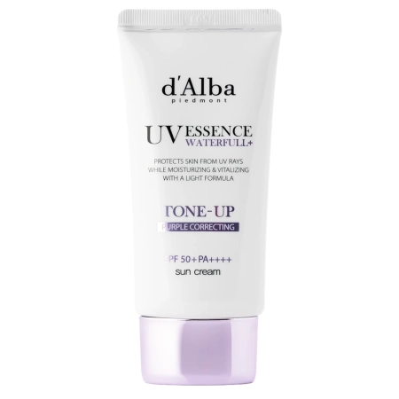 d'Alba - Waterfull Tone-Up Sun Cream SPF50+ PA++++ - Purple - Tonujący Krem do Twarzy z Filtrem - 50ml