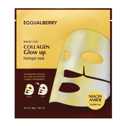 EQQUALBERRY - Collagen Glow Up Hydrogel Mask - Rozświetlająca Maska Kolagenowa do Twarzy - 30g