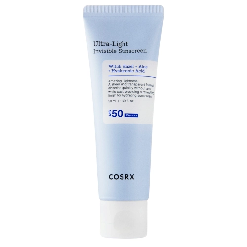 COSRX - Ultra - Light Invisible Sunscreen SPF50+/PA++++ - Lekki Nawilżający Krem z Filtrem Przeciwsłonecznym - 50ml