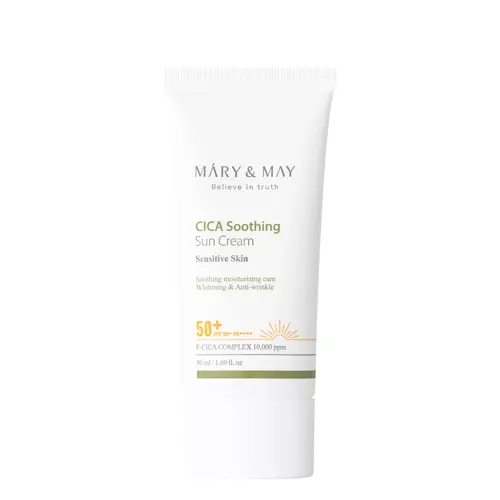 Mary&May - Cica Soothing Sun Cream SPF50+/PA++++ - Kojąco-Nawilżający Krem z Filtrem Przeciwsłonecznym - 50ml