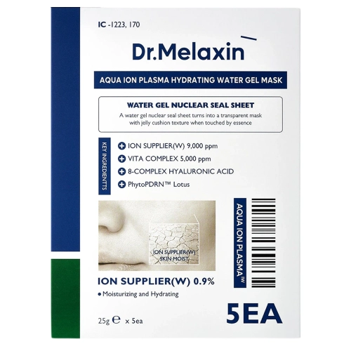 Dr.Melaxin - Aqua Ion Plasma Hydrating Water Gel Mask - Maska-Żel Nawilżająca do Twarzy - 5x25g