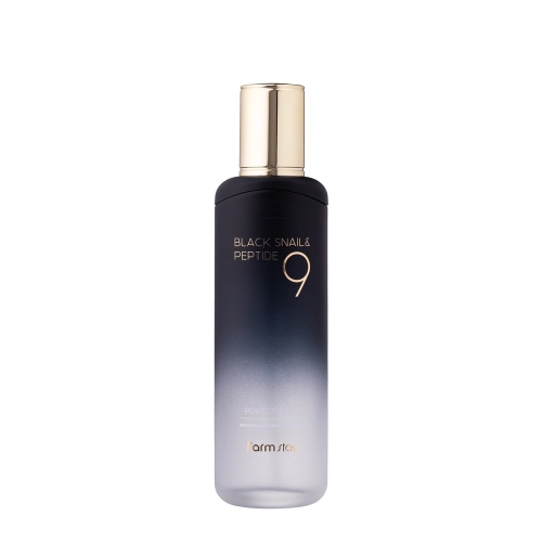 Farmstay - Black Snail & Peptide 9 Perfect Toner - Tonik z Czarnym Śluzem Ślimaka i Peptydami - 120ml