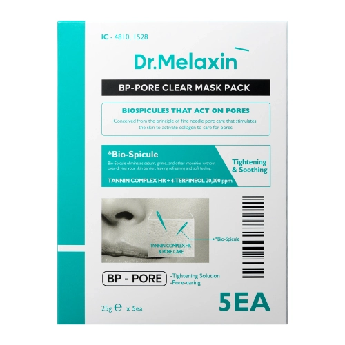 Dr.Melaxin - BP Pore Clear Mask Pack - Zestaw Oczyszczających Masek do Twarzy w Płachcie - 5x25g