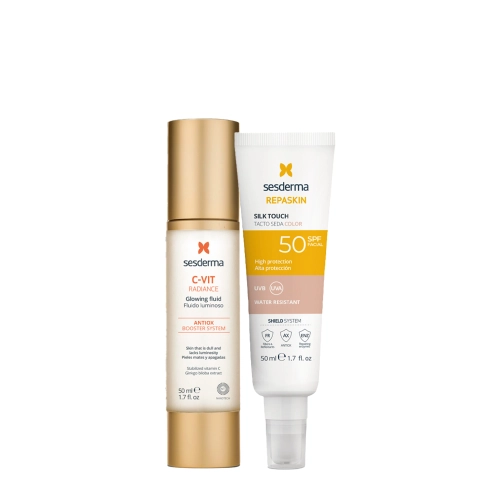 sesderma - C-VIT Radiance + Repaskin Silk Touch Color SPF50 - Zestaw Produktów do Twarzy - 50ml+50ml