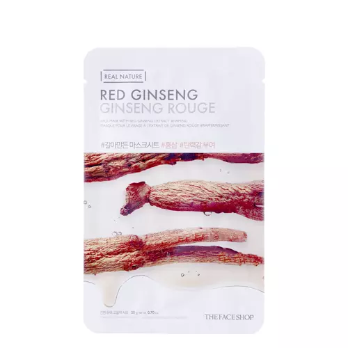The Face Shop - Natural Mask - Red Ginseng - Maska w Płachcie z Czerwonym Żeń-szeniem - 20g