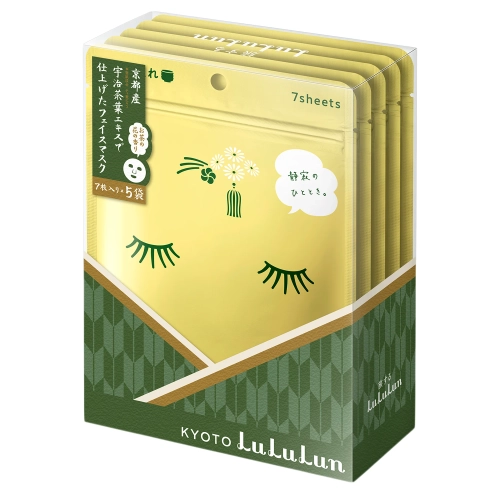 LuLuLun - Premium Sheet Mask Kyoto Green Tea - Zestaw Ujędrniających Masek w Płachcie - Zielona Herbata - 35szt
