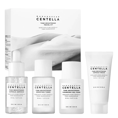 SKIN1004 - Madagascar Tone Brightening Travel Kit - Podróżny Zestaw Rozjaśniających Kosmetyków do Pielęgnacji Twarzy