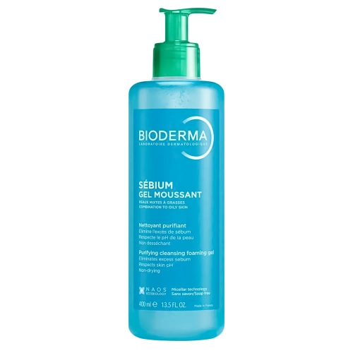 Bioderma - Sebium Moussant Gel - Oczyszczający Antybakteryjny Żel do Mycia Skóry Trądzikowej - 400ml