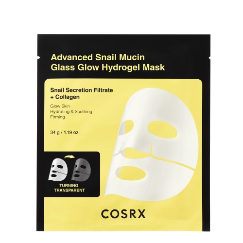 COSRX - Advanced Snail Mucin Glass Glow Hydrogel Mask - Zestaw Masek Hydrożelowych ze Śluzem Ślimaka - 34gx3szt