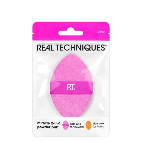 Real Techniques - Miracle Powder Puff - Dwustronny Puszek do Aplikacji Podkładu i Pudru - 1szt.