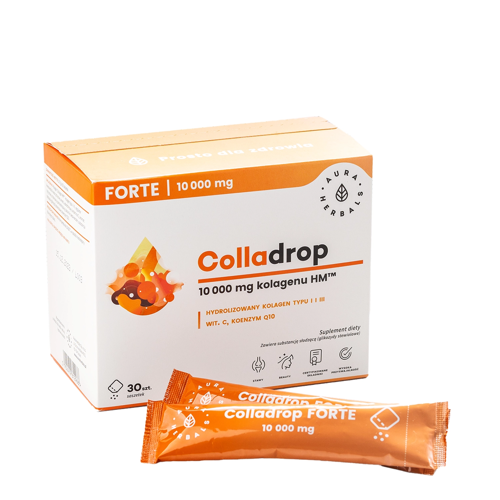 Aura Herbals - Colladrop Forte Kolagen Morski 10000 mg - Saszetki - 30szt