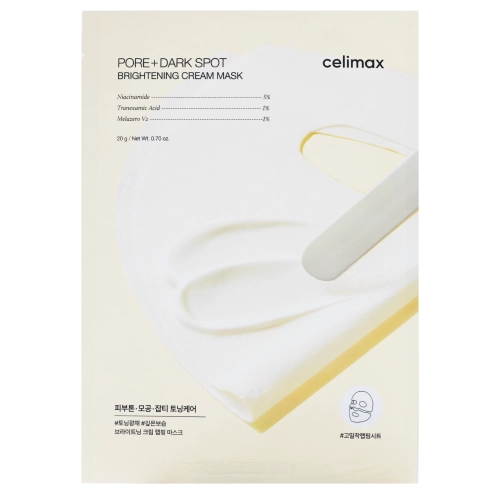 Celimax - Pore+ Dark Spot Brightening Cream Mask – Rozjaśniająca Maska w Płachcie - 1szt/20g