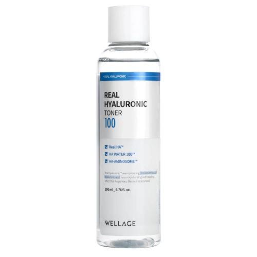WELLAGE - Real Hyaluronic 100 Toner - Nawilżający Tonik do Twarzy - 200ml