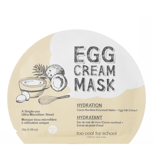 Too Cool for School - Egg Cream Mask Hydration - Nawilżająca Maska do Twarzy w Płachcie - 1szt/28ml