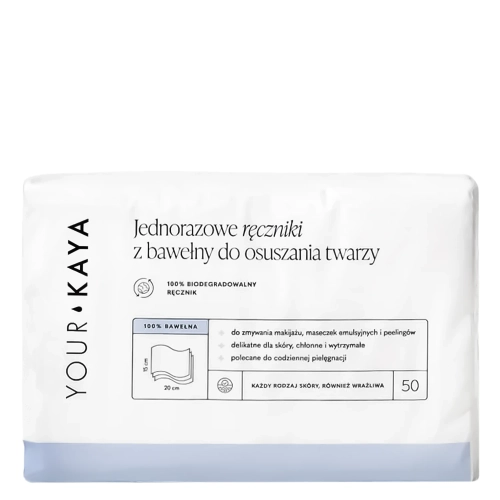 Your Kaya - Jednorazowe Ręczniki z Bawełny do Osuszania Twarzy - 50 szt. OUTLET