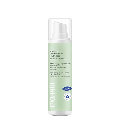 Mohani - Odbudowująco-Normalizujący Krem do Twarzy - Kompleks Ceramidów 2% - Niacynamid i Glukonian Cynku - 50ml
