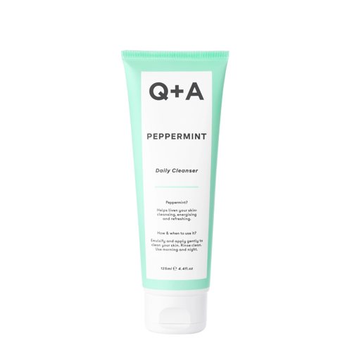 Q+A - Peppermint - Daily Cleanser - Łagodząco-Oczyszczający Żel do Mycia Twarzy z Miętą Pieprzową - 125ml