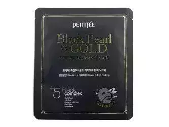 Petitfee - Black Pearl & Gold Hydrogel Mask Pack - Hydrożelowa Maska do Twarzy Czarna Perła i Złoto - 32g OUTLET